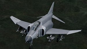 3D F4 Phantom 2 - Grey Texture-Fully Rigged-Changeble Decal -Text