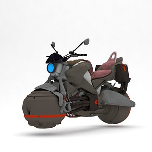 SciFi hover-bike motorcycle - simple stylized textured