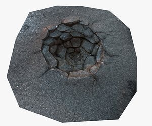 asphalt crater 3d model