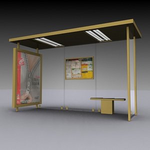 3d model bus shelter