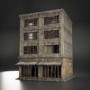 3D model OLD ABANDONED POST APOCALYPSE BUILDING SURVIVAL 06