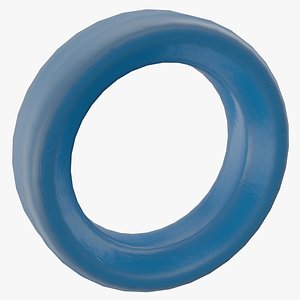 Abstract blue scratched Ring