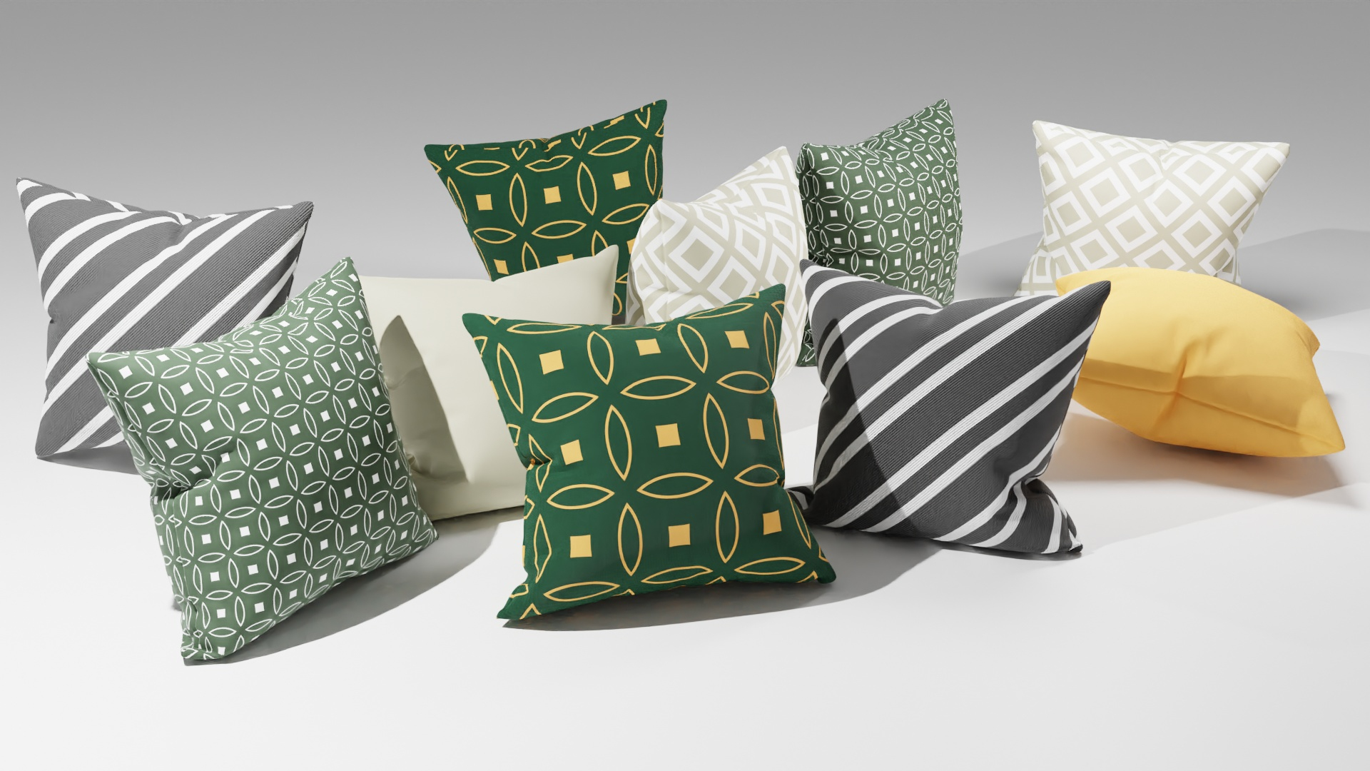 3D Set Of Interior Design Pillows Cushions Model - TurboSquid 1928321