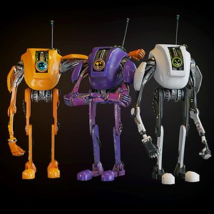 Cute Cartoon Robots Collection - Game Ready bots