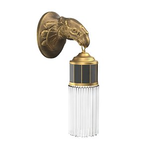 3D Kinkiet w Stylu Art Deco Lampa Orzel z Witrazem model