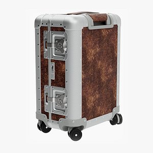 3D model Trolley - Aluminum and Brown Leather - PBR 3D Model Low-poly