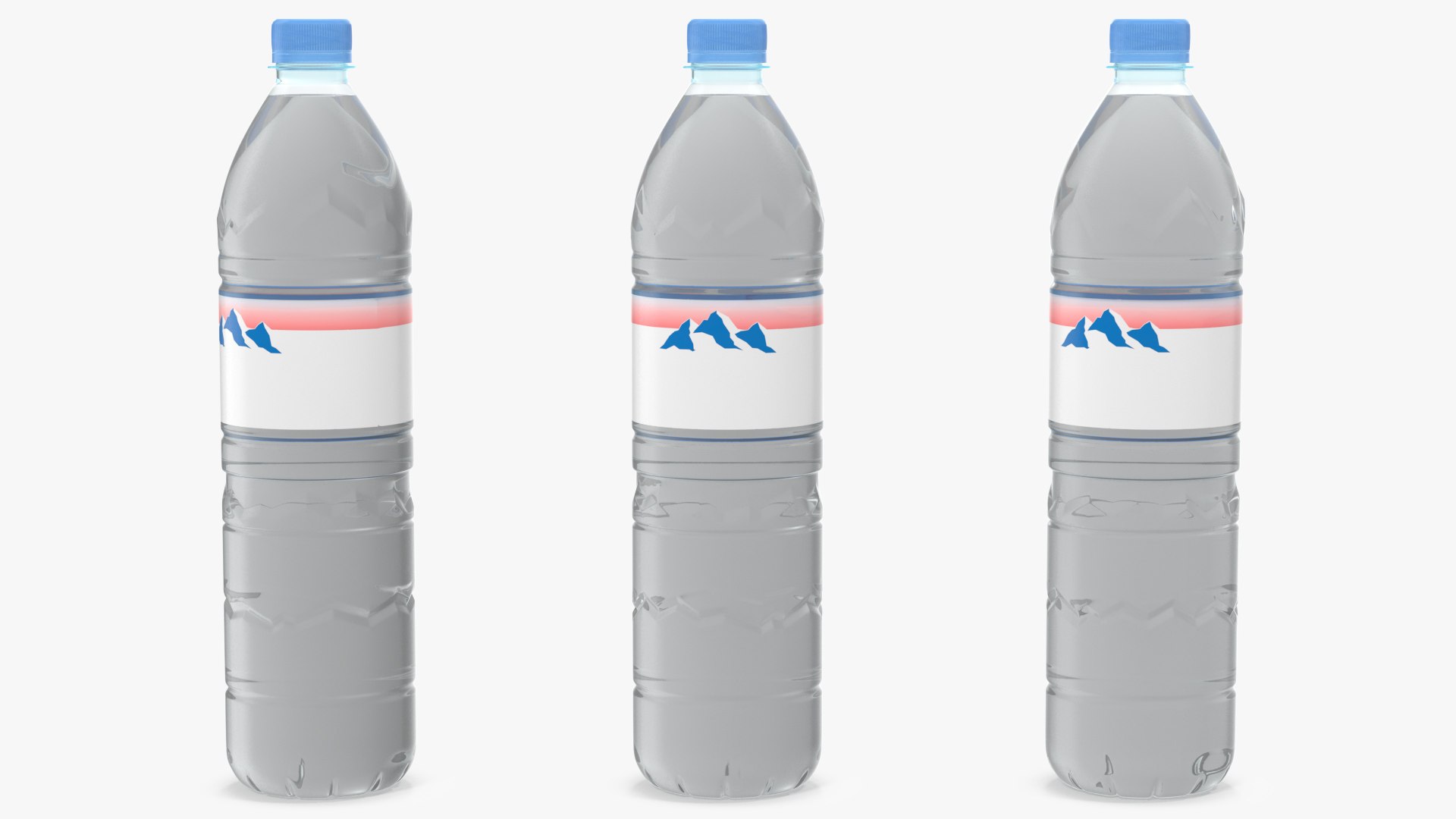 Mineral Water Plastic Bottle 3D model preview