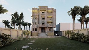 exterior house rendered model