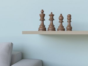 3D statue chess pieces