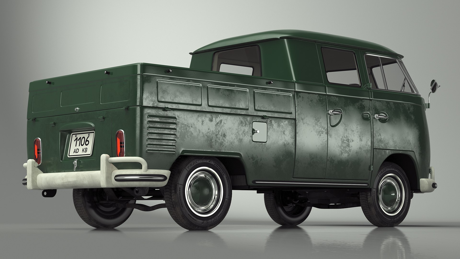 3D Vintage Volkswagen Type 2 Pickup Model - TurboSquid 2267492