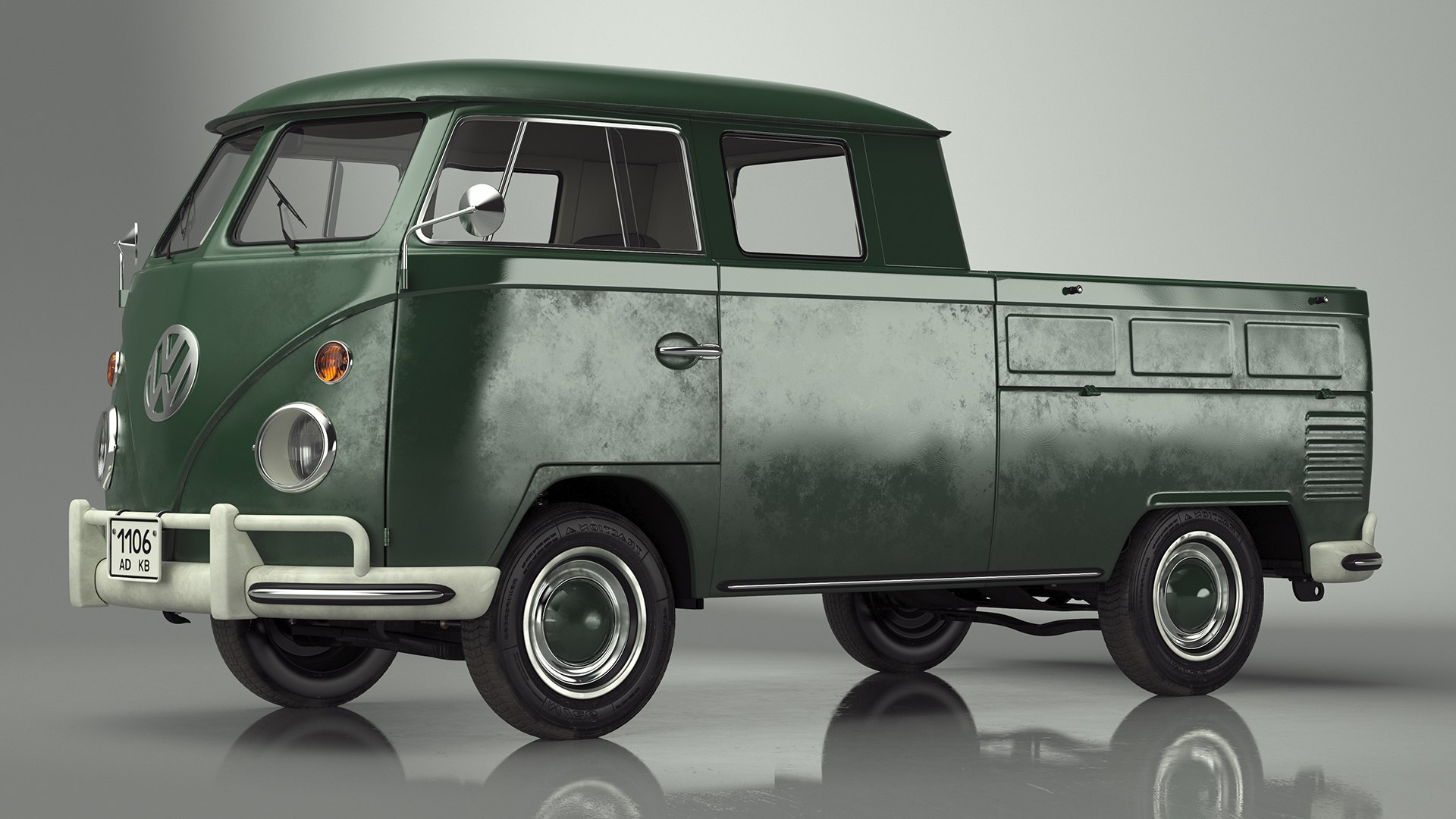 3D Vintage Volkswagen Type 2 Pickup Model - TurboSquid 2267492