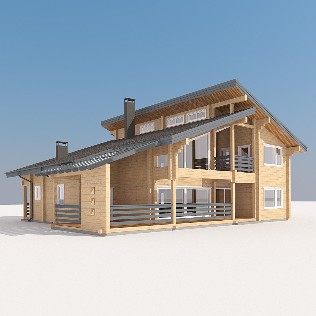 Log House 3d Model