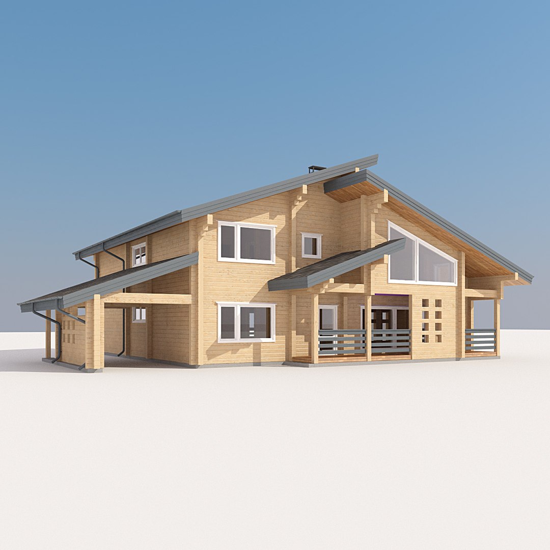 Log House 3d Model