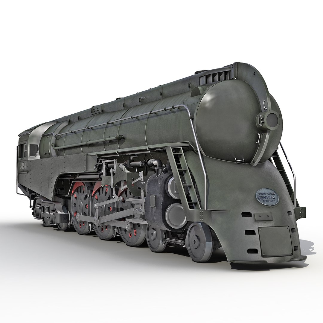 NYC Dreyfuss Hudson Steam Locomotive Rigged 3D Model 3D model preview