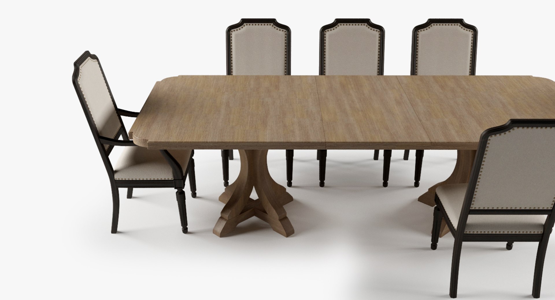 3d Corsica Rectangle Pedestal Dining Table Model