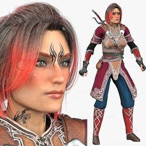 Realistic Rigged Medieval Woman soldier-Ethan Character