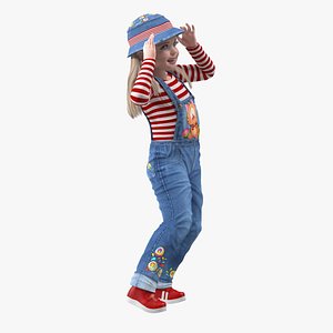 Street Style Baby Girl Rigged for Cinema 4D