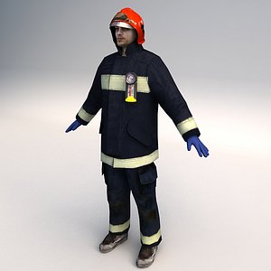 fireman character 3d max