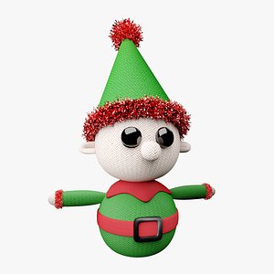 3D knitted elf christmas decoration