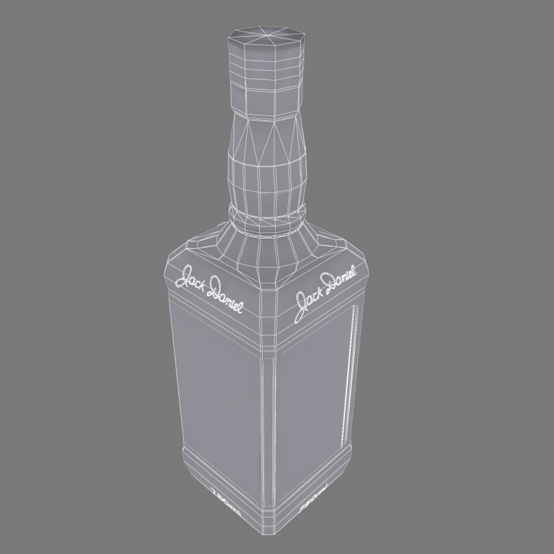 3d Jack Daniels Bottle Glass Model