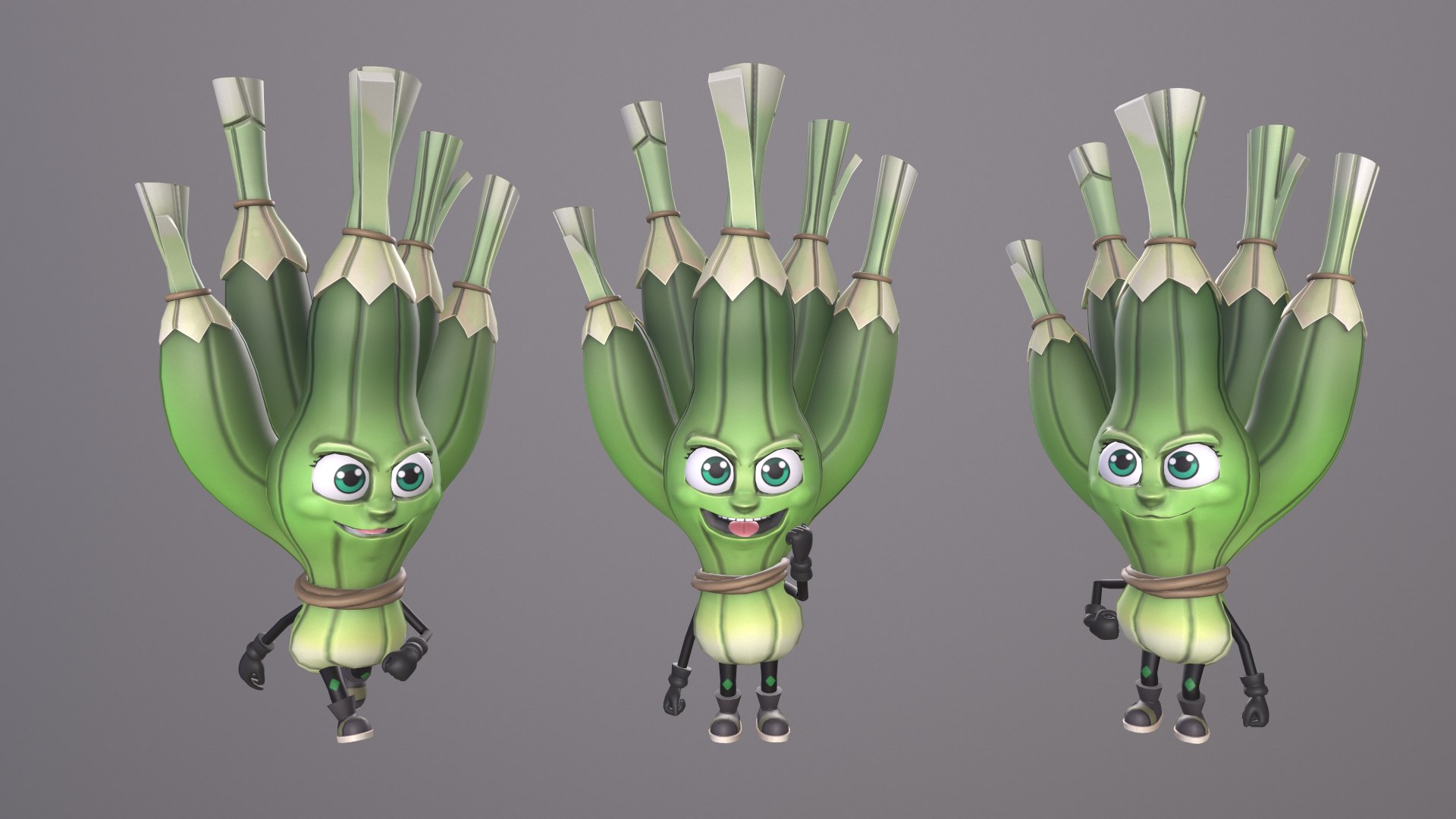 Spring Onion Character 3D Model - TurboSquid 2269731