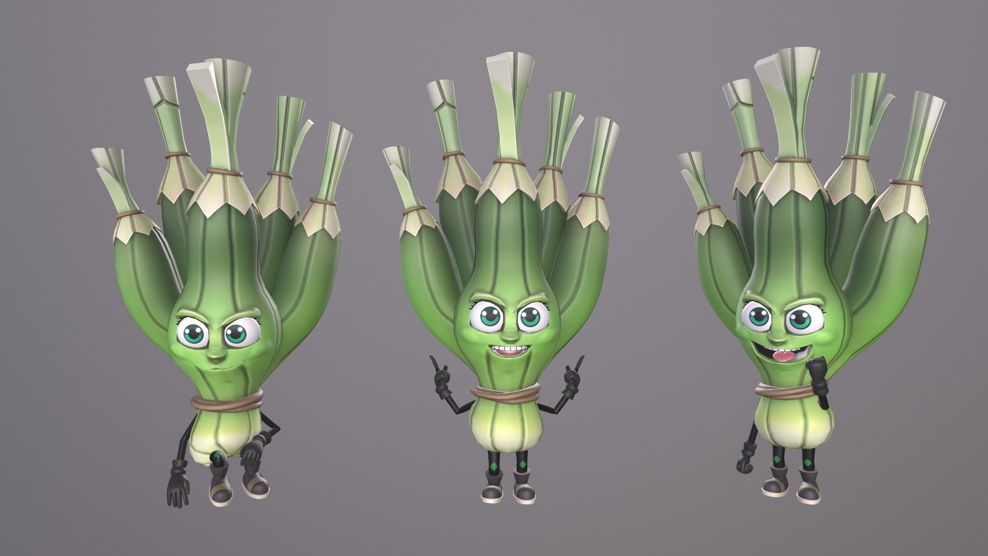 Spring Onion Character 3D Model - TurboSquid 2269731