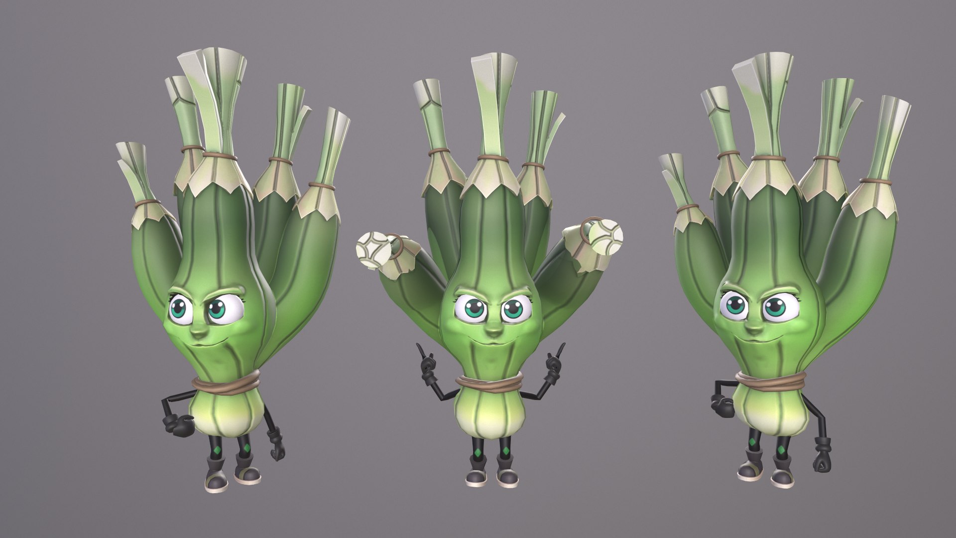 Spring Onion Character 3D Model - TurboSquid 2269731