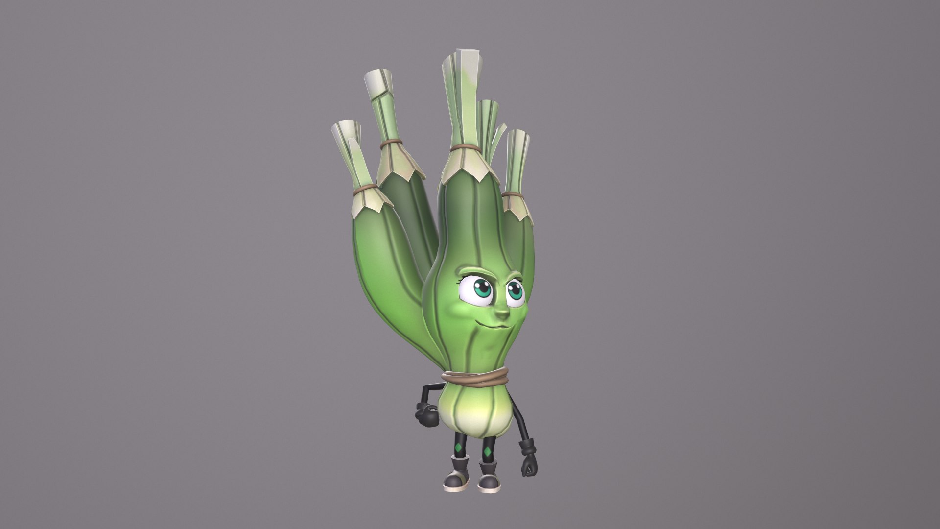 Spring Onion Character 3D Model - TurboSquid 2269731
