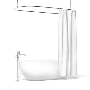 Shower Curtain with Bath Interior Elements
