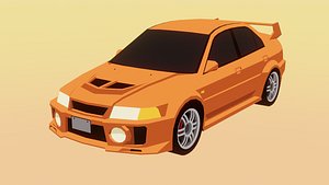 3D Mitsubishi Lancer Evolution 5 CP9A Stylized Toon model