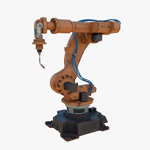 3D Industrial Welding Robot Orange Rusty model