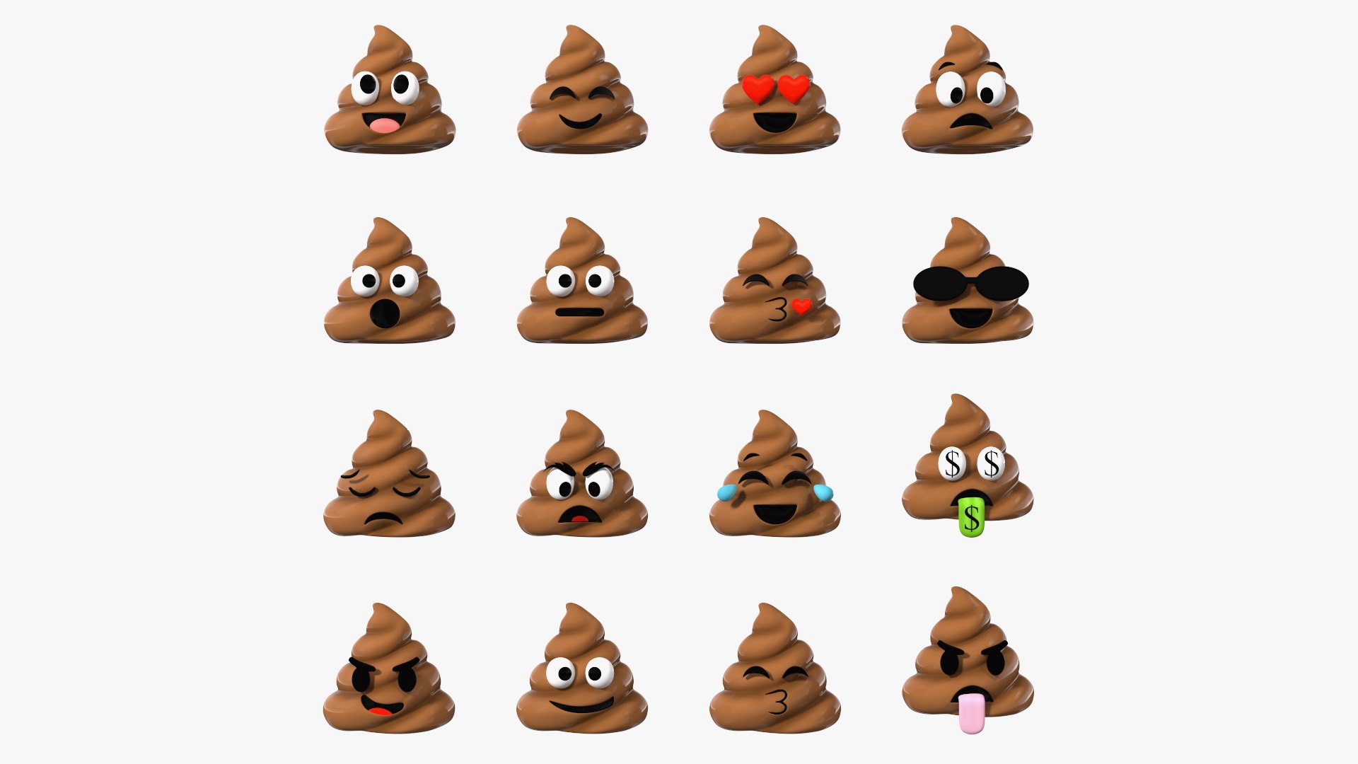3D Poop Emoji Smiling Set model https://p.turbosquid.com/ts-thumb/Pq/ey7vd6/Rh/poopemojismilingset3dsmodel001/jpg/1635426694/1920x1080/fit_q87/0c00d76e4c7cb7d3d2fa8607d701bce46fcb6a94/poopemojismilingset3dsmodel001.jpg