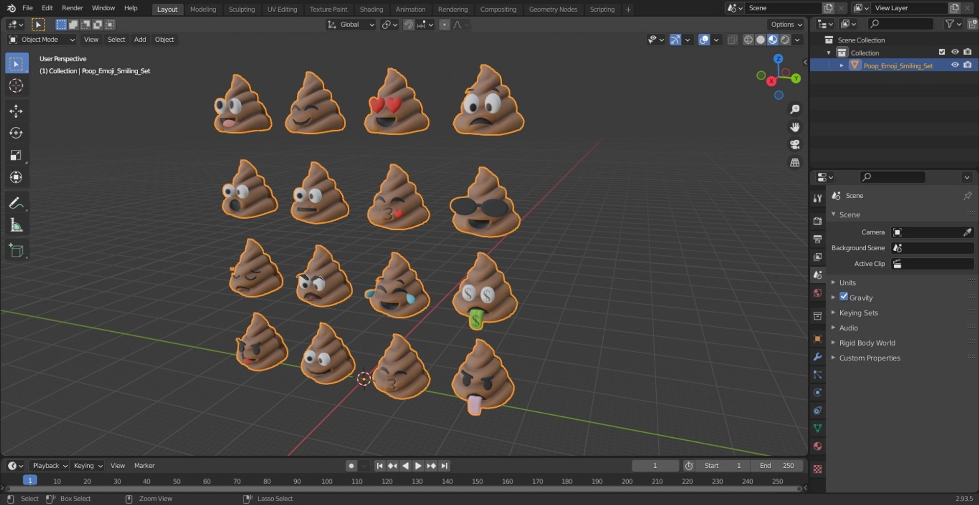 3D Poop Emoji Smiling Set model https://p.turbosquid.com/ts-thumb/Pq/ey7vd6/dP/poopemojismilingset3dsmodel123/jpg/1635427022/1920x1080/fit_q87/8bf06378d31a35d9196948b739d75cc72c0a3741/poopemojismilingset3dsmodel123.jpg