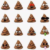 Poop Emoji Smiling Set