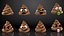 3D Poop Emoji Smiling Set model