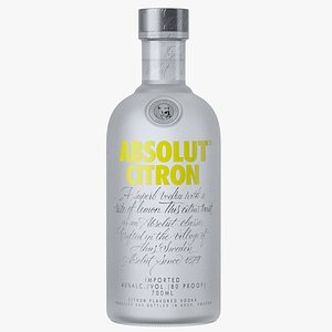 absolut citron vodka bottle 3D model