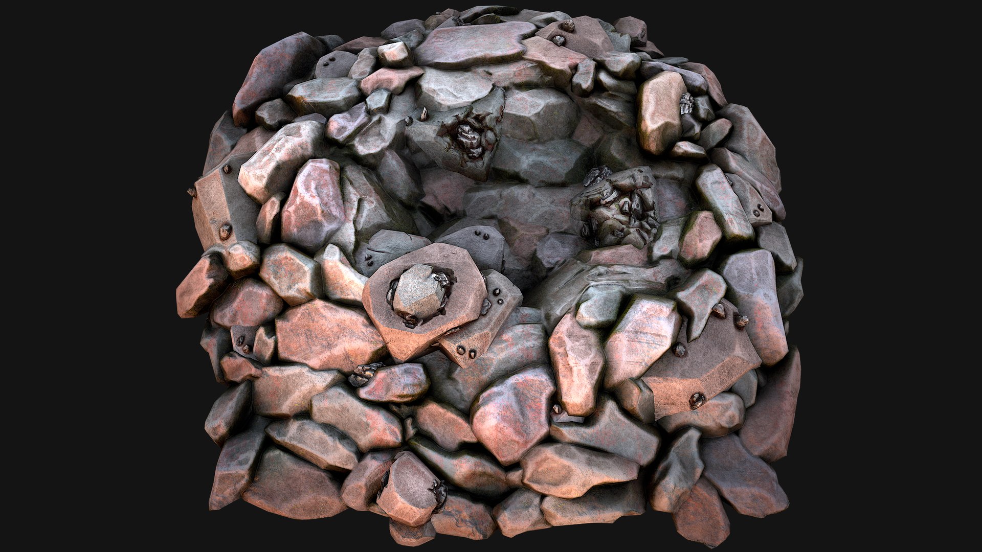 Iron Ore Rocks And Stones Set 3D Model - TurboSquid 2290378