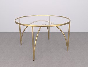 Giovanna glass and brass coffee table