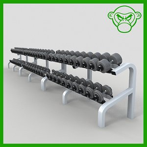 dumbbell racks 3d obj