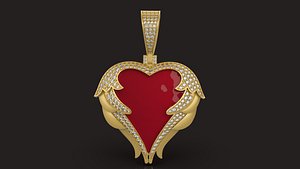 Heart Shaped Pendant - 0063 3D model