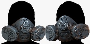 3D Gas mask respirator scifi mode