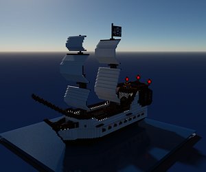 voxel pirate ship model