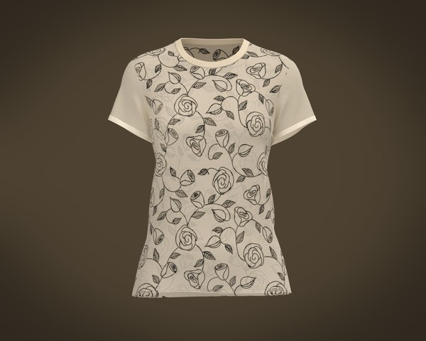 Ladies printed Tops 3D model