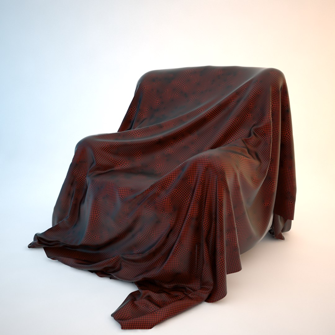 Chair Covered Sheet 3d Obj