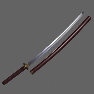 PBR Katana Japanese Sword Red Ver.2