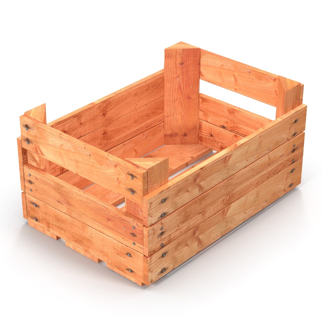 wooden fruit crate 3d max