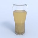Realistic Glass With Beer Low Poly 3D Model PBR Quad Topology