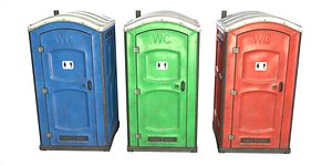 Public Portable Toilet PBR Game Ready 3D model