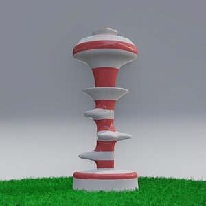3D Futuristic Garden Decoration Building  2 model