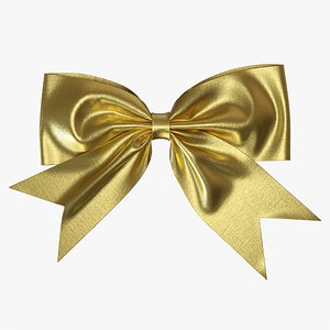 3D Small ribbon decoration metallic gold
